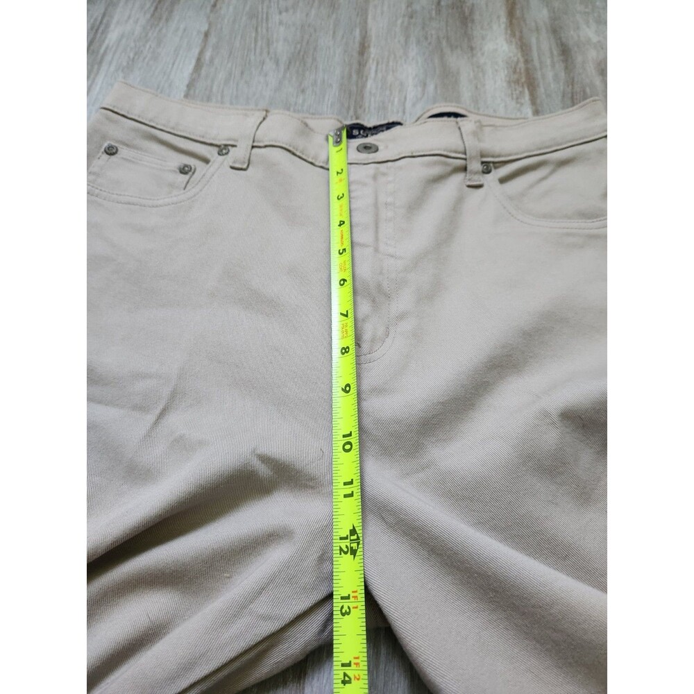 NWT Sonoma Stretch Pants Womens 16 Khaki High Waist Straight Leg Denim 5 Pocket - Picture 6 of 9